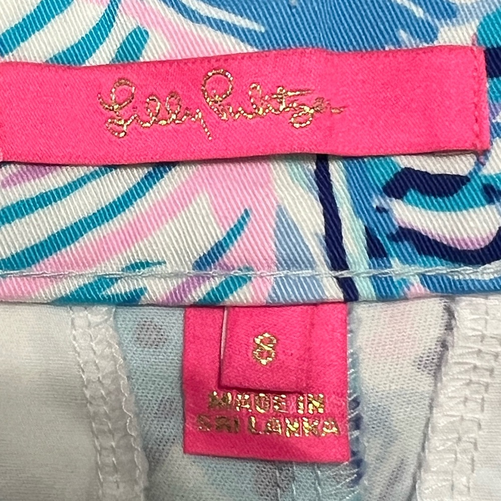 LILLY PULITZER KELLER stretch shorts in Bermuda Blue Fishful Thinking size 8 - Picture 7 of 8